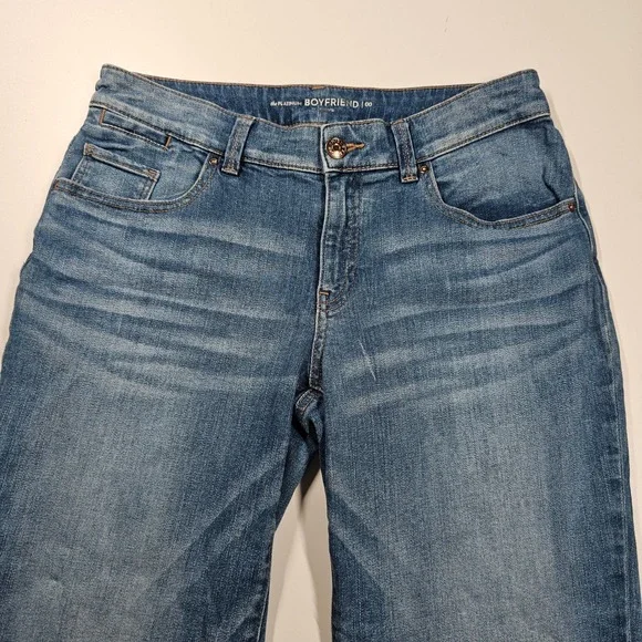 Chicos The Platinum Boyfriend Jeans Tapered Leg Medium Wash Blue Women's 00/XS/2 - Picture 5 of 12